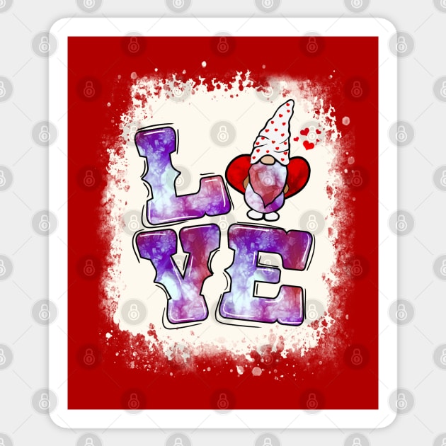 Gnome Valentines Day Love Heart Bleach Graphic Sticker by Studio Hues